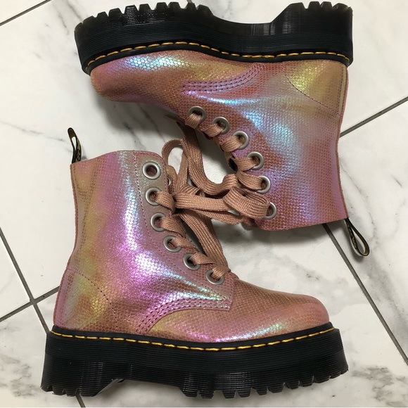 Dr. Martens Molly Metallic Platform Boots - Picture 4 of 16